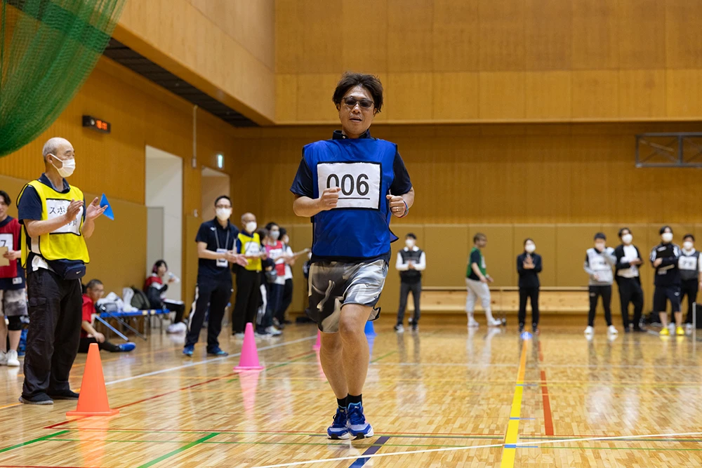 3分間走計測中の写真